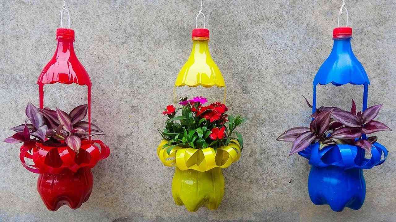 vas bunga dari botol plastik
